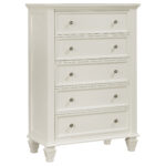 Sandy Beach 5-drawer Bedroom Chest Cream White product image