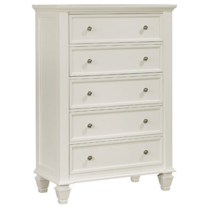 Sandy Beach 5-drawer Bedroom Chest Cream White product image