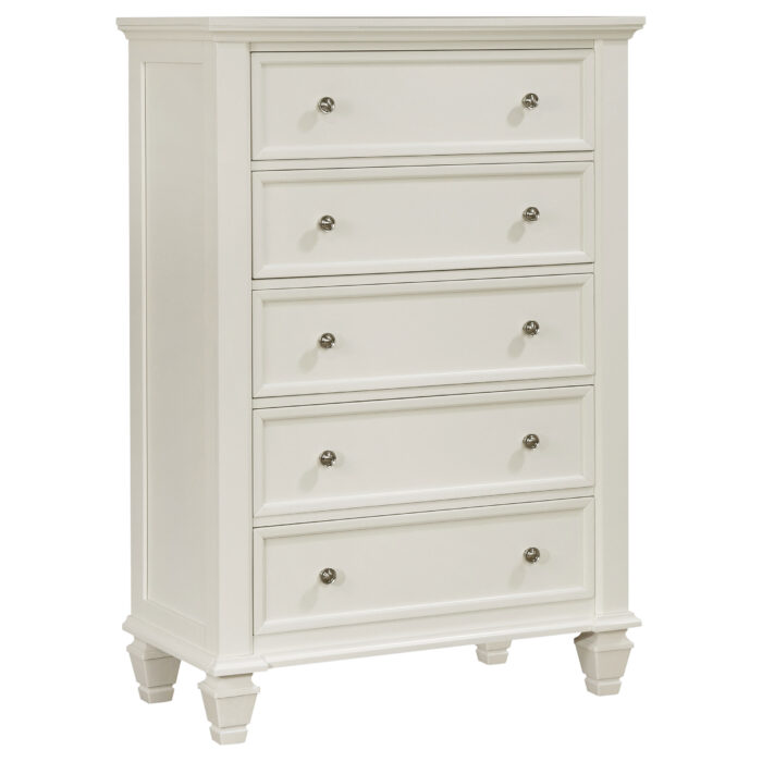 Sandy Beach 5-drawer Bedroom Chest Cream White product image