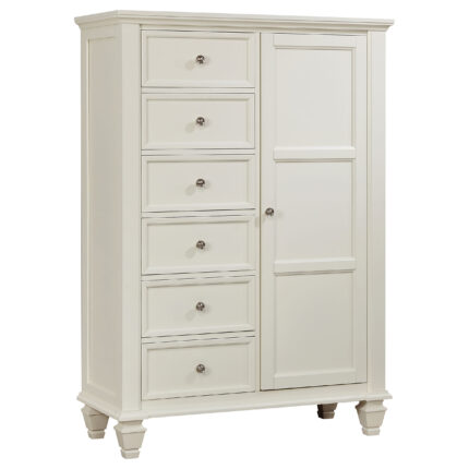 Sandy Beach 8-drawer Door Chest Cream White product image