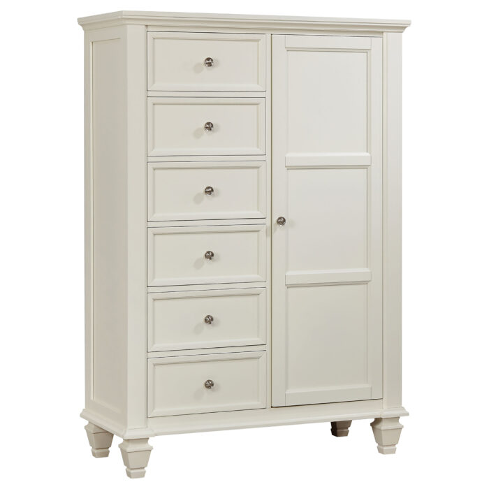 Sandy Beach 8-drawer Door Chest Cream White product image