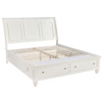 Sandy Beach Wood Eastern King Storage Panel Bed Cream White product image