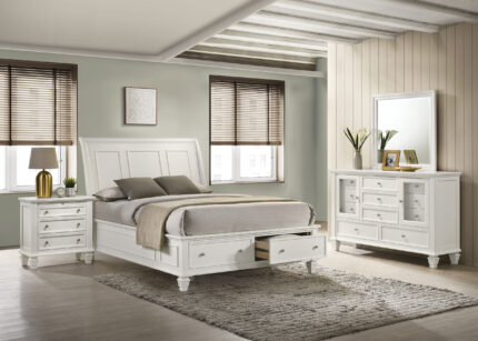 Sandy Beach 4-piece Queen Bedroom Set Cream White product image