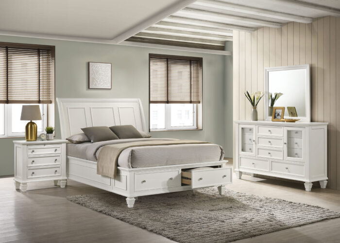 Sandy Beach 4-piece Queen Bedroom Set Cream White product image