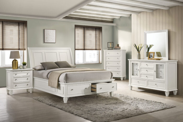 Sandy Beach 5-piece Queen Bedroom Set Cream White product image