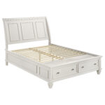Sandy Beach Wood Queen Storage Panel Bed Cream White product image