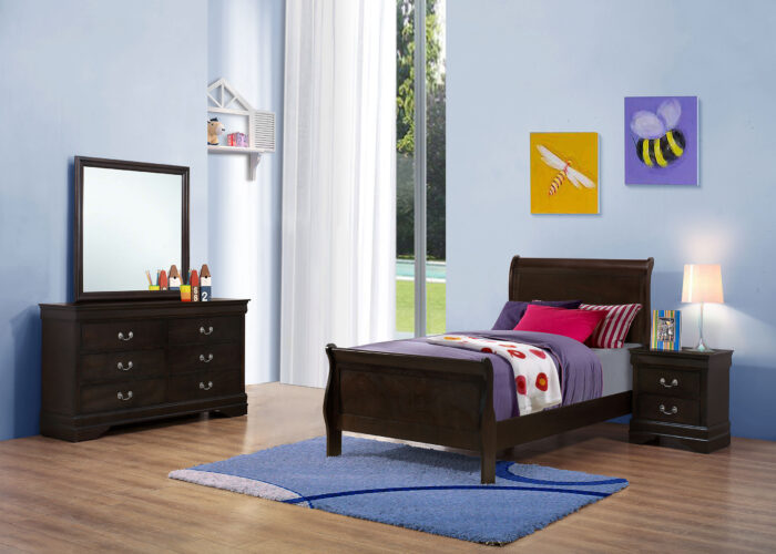 Louis Philippe 4-piece Twin Bedroom Set Cappuccino product image
