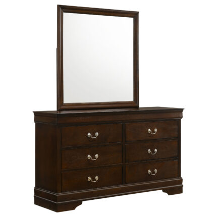 Louis Philippe 6-drawer Dresser with Mirror Cappuccino product image
