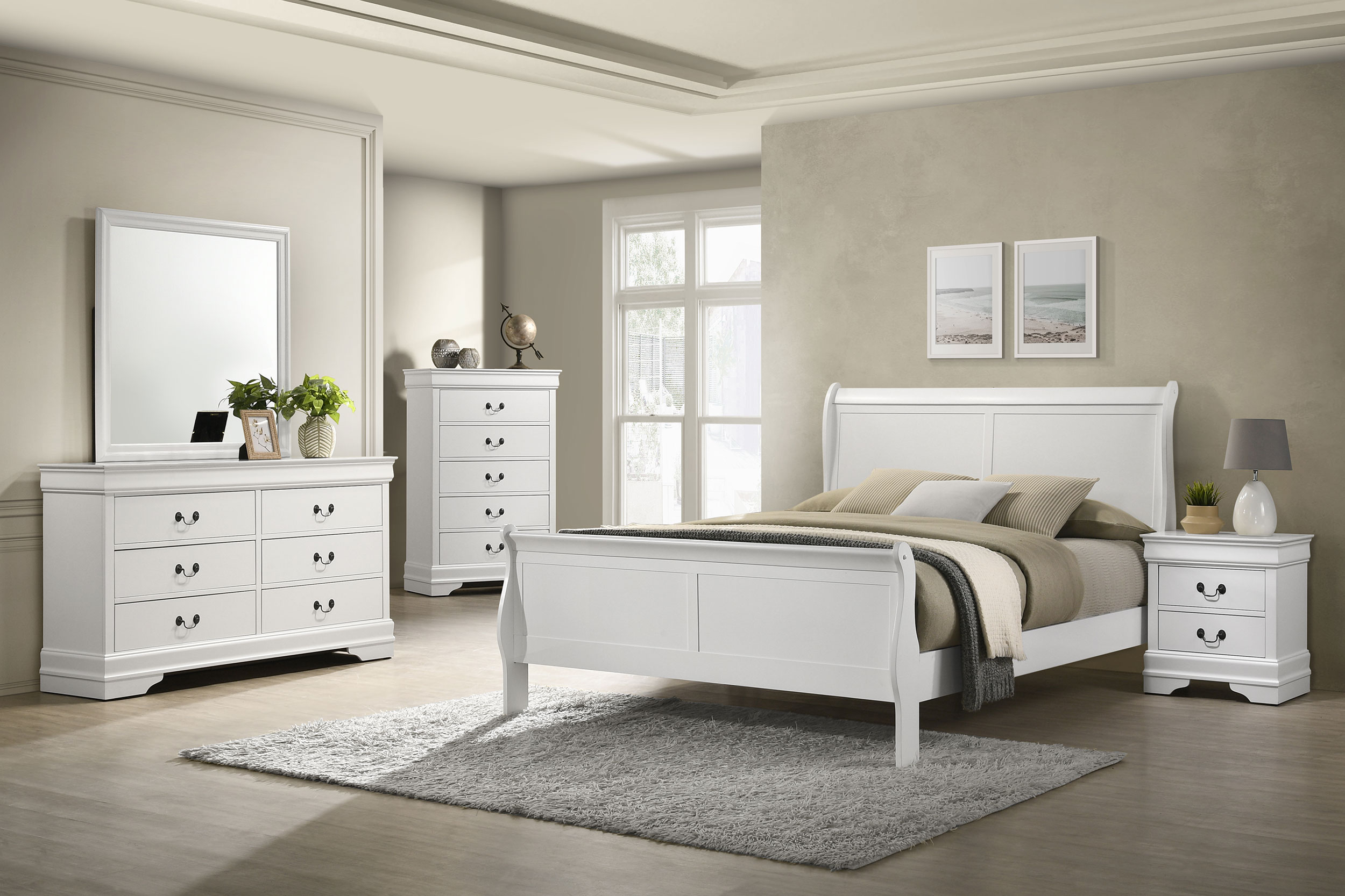 Louis Philippe 5-piece Eastern King Bedroom Set White Louis Philippe 5-piece Eastern King Bedroom Set White product image