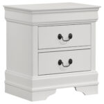 Louis Philippe 2-drawer Nightstand Bedside Table White product image