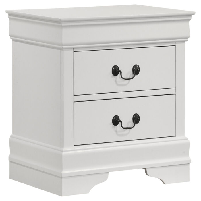 Louis Philippe 2-drawer Nightstand Bedside Table White product image