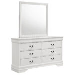 Louis Philippe 6-drawer Dresser and Mirror White product image
