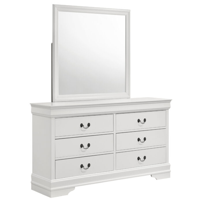 Louis Philippe 6-drawer Dresser and Mirror White product image