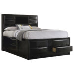 Briana Wood California King Storage Bookcase Bed Black product image