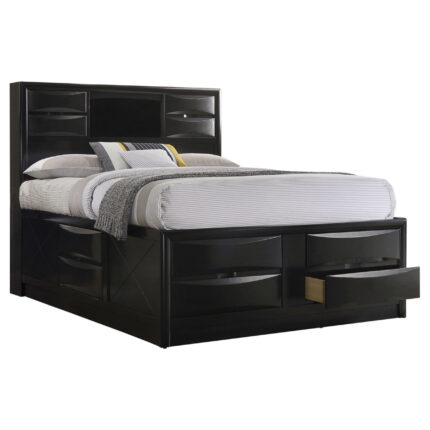 Briana Wood California King Storage Bookcase Bed Black product image