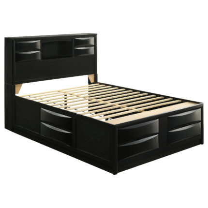 Briana Wood Queen Storage Bookcase Bed Black product image