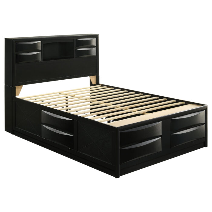 Briana Wood Queen Storage Bookcase Bed Black product image