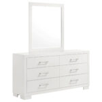 Jessica 6-drawer Dresser with Mirror Cream White product image