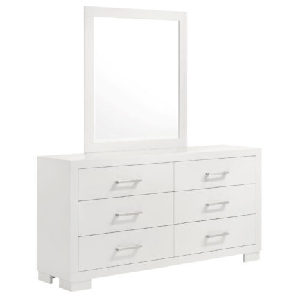 Jessica 6-drawer Dresser with Mirror Cream White product image