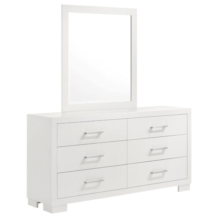 Jessica 6-drawer Dresser with Mirror Cream White product image