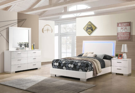 Felicity 4-piece Full Bedroom Set White High Gloss product image
