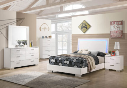 Felicity 5-piece Full Bedroom Set White High Gloss product image