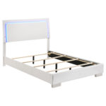 Felicity Wood Full LED Panel Bed White High Gloss product image