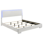 Felicity Wood Eastern King LED Panel Bed White High Gloss product image