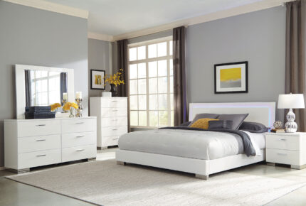 Felicity 6-piece California King Bedroom Set White Gloss product image