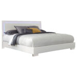 Felicity Wood California King LED Panel Bed White High Gloss product image