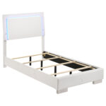 Felicity Wood Twin LED Panel Bed White High Gloss product image