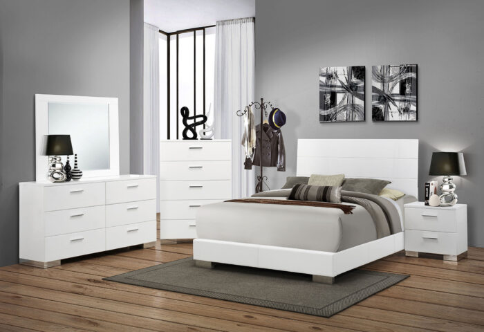 Felicity 5-piece Eastern King Bedroom Set White High Gloss product image