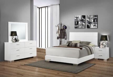 Felicity 4-piece Queen Bedroom Set White High Gloss product image