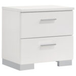 Felicity 2-drawer Nightstand White High Gloss product image