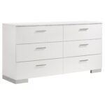 Felicity 6-drawer Dresser White High Gloss product image