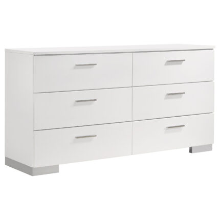 Felicity 6-drawer Dresser White High Gloss product image