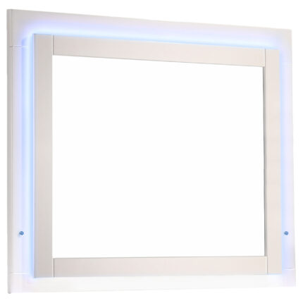 Felicity Wood LED Dresser Mirror White High Gloss product image