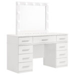 Felicity 9-drawer Vanity Table Lighted Mirror Glossy White product image