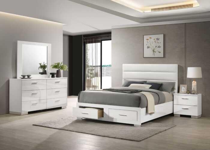 Felicity 4-piece California King Platform Bedroom Set White product image