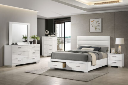 Felicity 5-piece Queen Platform Bedroom Set White product image