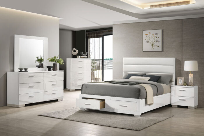 Felicity 5-piece Queen Platform Bedroom Set White product image