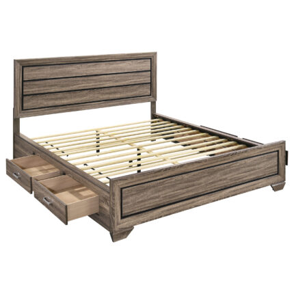 Kauffman Wood California King Storage Panel Bed Washed Taupe product image