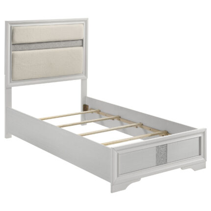 Miranda 54-inch Upholstered Twin Panel Bed White product image