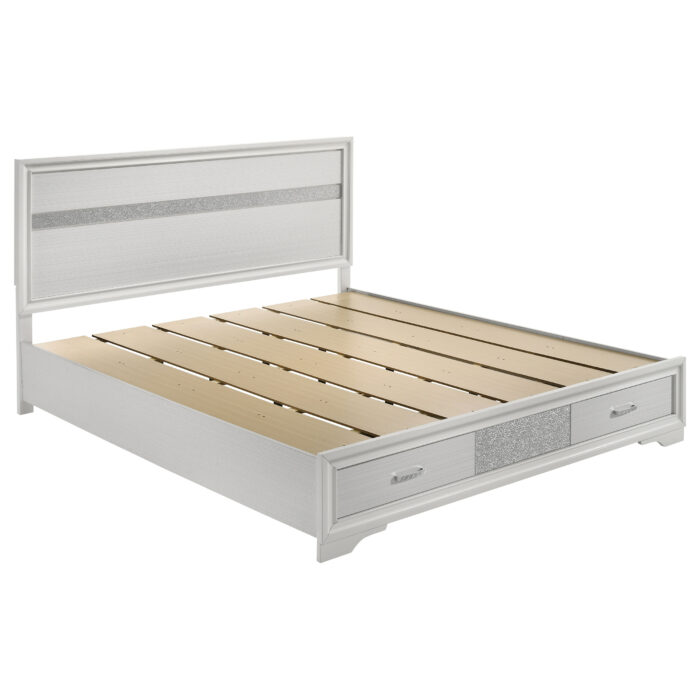 Miranda 51-inch Wood California King Storage Panel Bed White product image