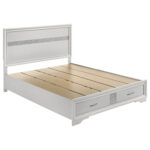 Miranda 51-inch Wood Queen Storage Panel Bed White product image