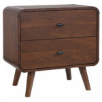 Robyn 2-drawer Nightstand Bedside Table Dark Walnut product image