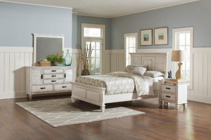Franco 4-piece Queen Bedroom Set Distressed White product image