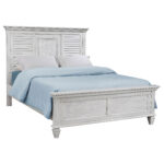 Franco Wood Queen Panel Bed Distressed White product image