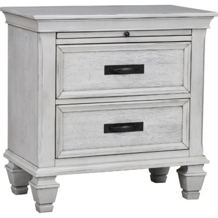 Franco 2-drawer Nightstand Distressed White product image