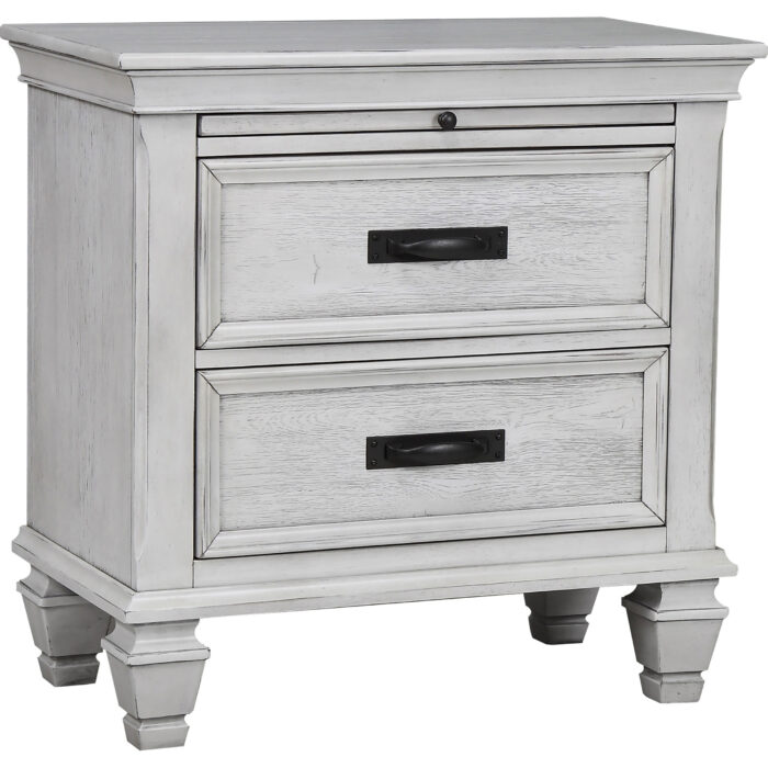 Franco 2-drawer Nightstand Distressed White product image